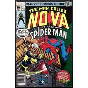 Marvel Comic Book The Man Called Nova #12 Newsstand Spider-Man‎ Appearance 1977